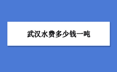 2022年武漢水費收費標準