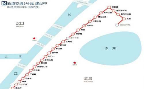 武漢五號線最新進度開通時間、地鐵線路圖