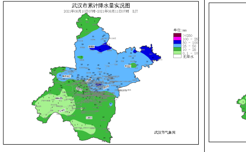 武漢降雨量分析圖2021年8月11日